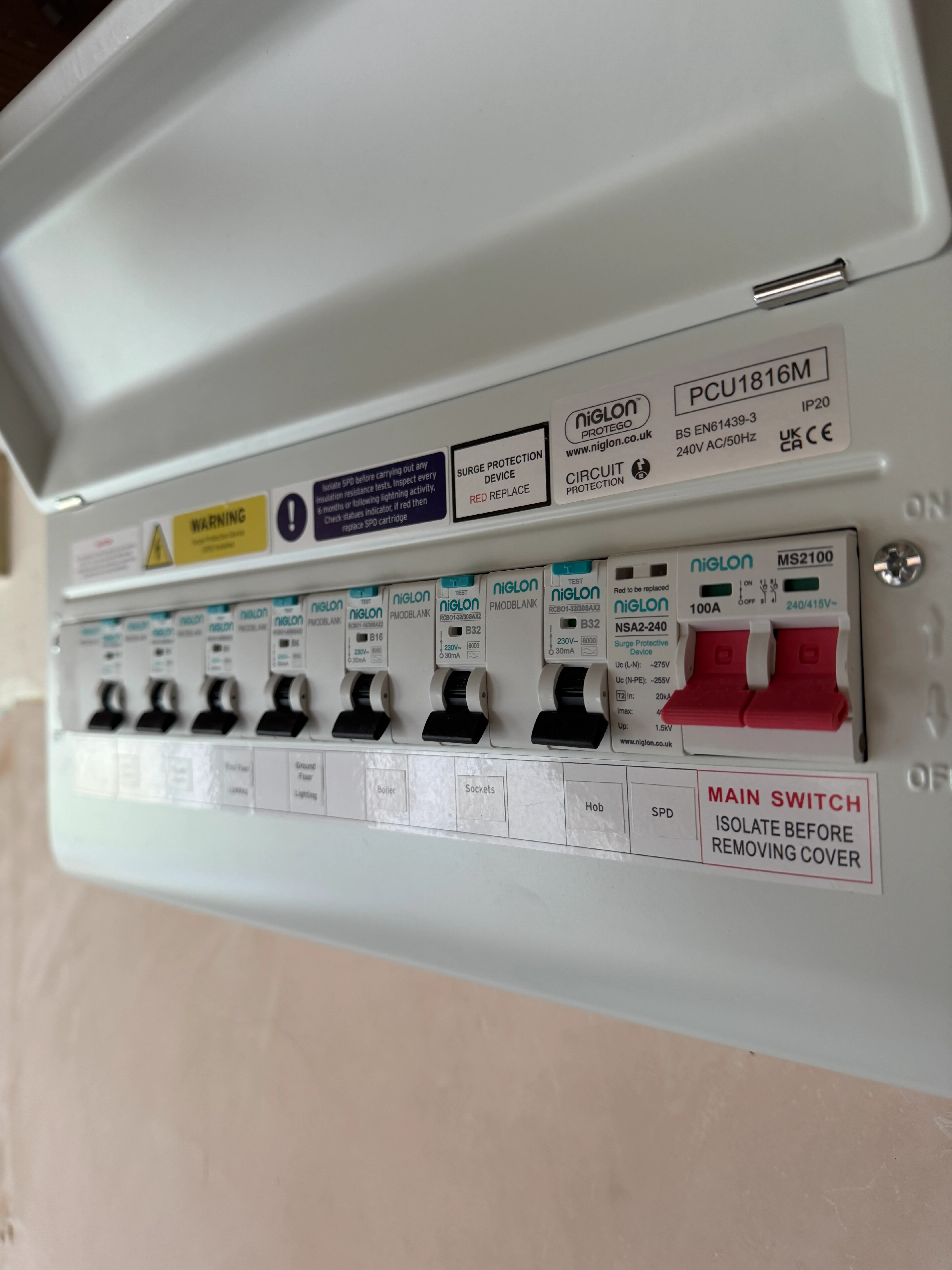 Overheating consumer unit fault finding by Entigen in Kettering