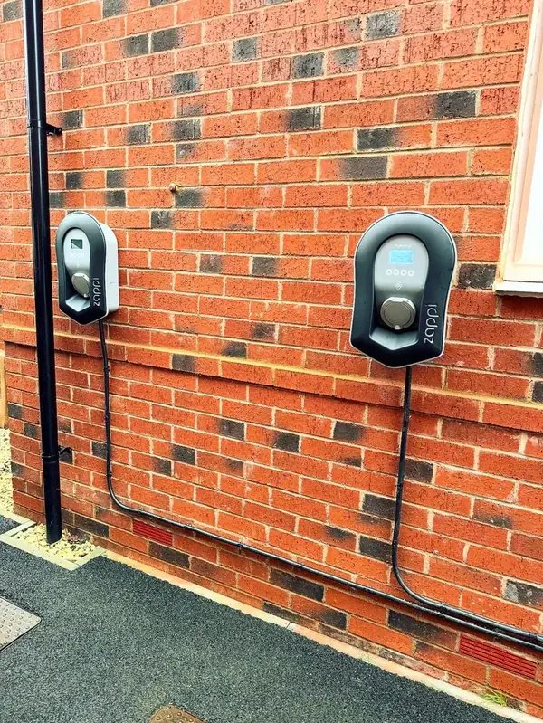 Dual Zappi EV charger installation at a Barton Seagrave property with load management — Entigen
