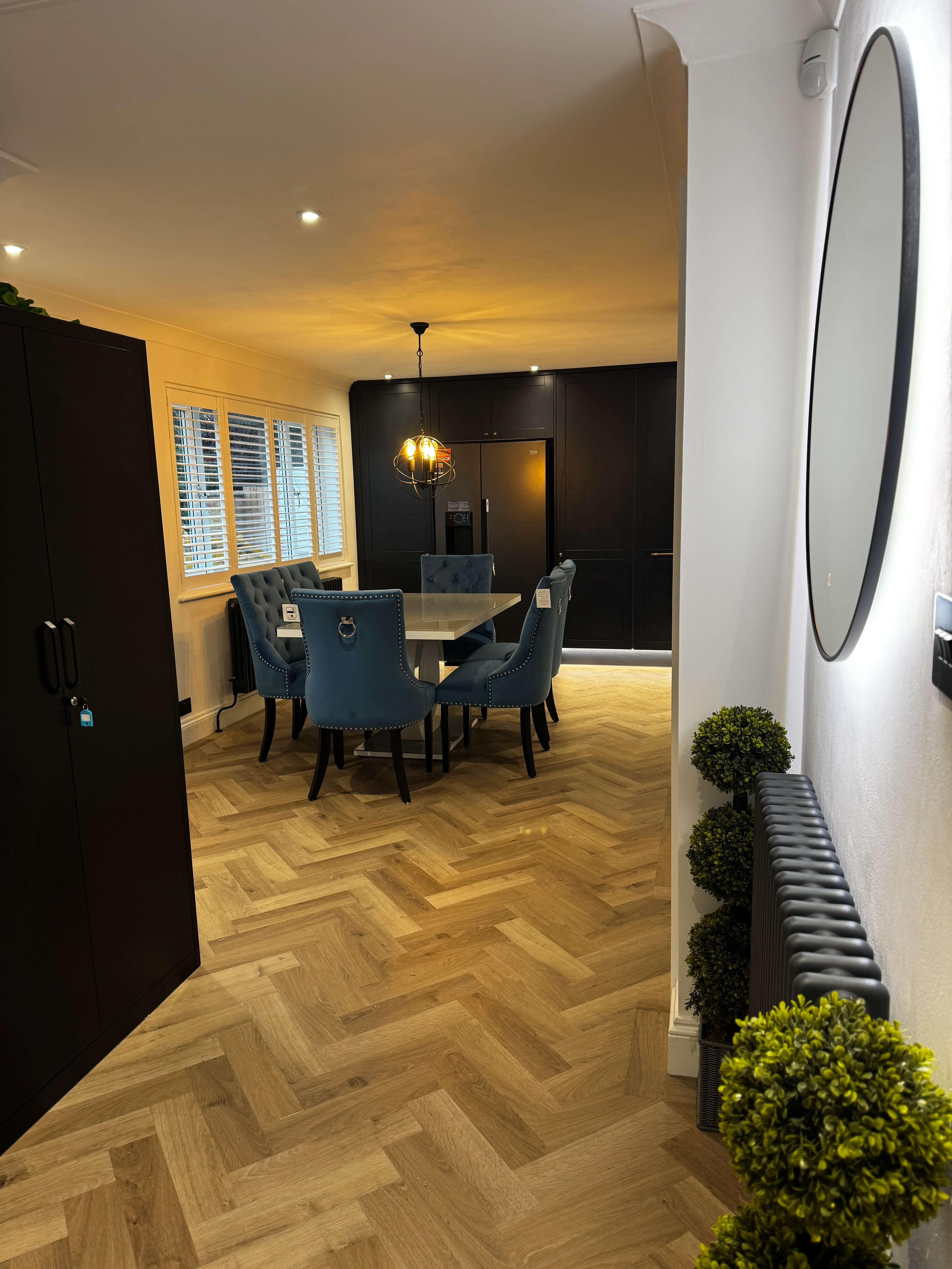 Full property renovation in Kettering showing kitchen area — electrical work by Entigen